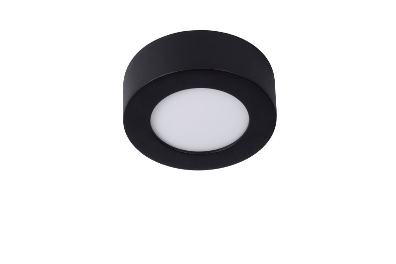 Lucide BRICE-LED - Zapustené stropné svietidlo Kúpeľňa - Ø 11,7 cm - LED Rozm. - 1x8W 3000K - IP44 - Čierna